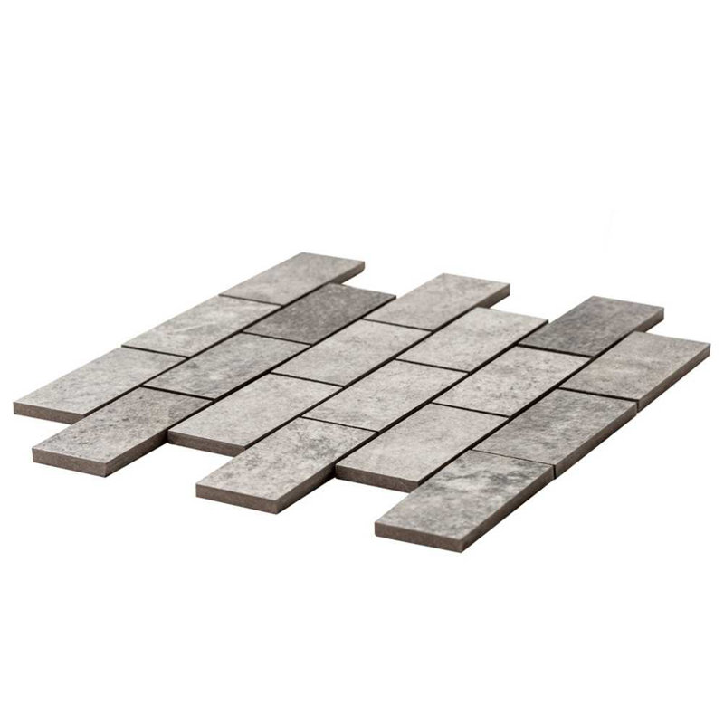 The Wilds 2" x 4" Porcelain Mosaic Tile, Gravel Gray