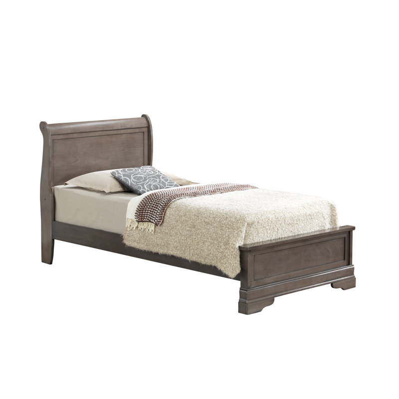 Louis Phillipe Standard Bed, Twin, Gray