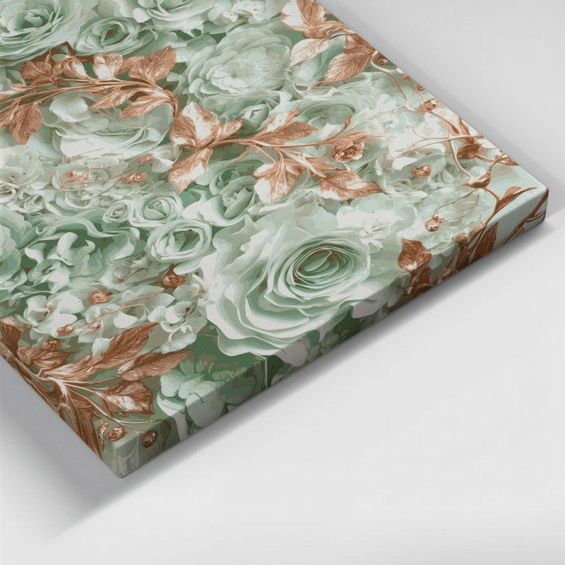 "Abstract Florals" 10, art mural sur toile brune, H 14 po x l 11 po