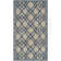 Tapis ivoire / bleu en laine crocheté à la main Childers