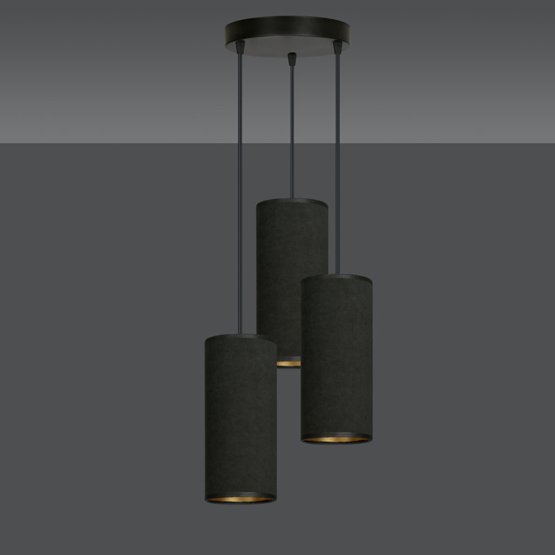 Ealidh 3 - Light Steel Cluster Pendant, Black