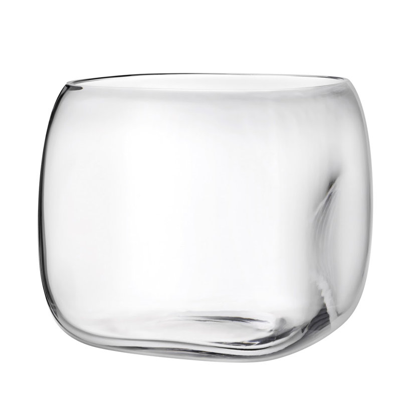 Vase en cristal Mono Box, Transparent, H 8,97 po x l 9,84 po x P 9,84 po
