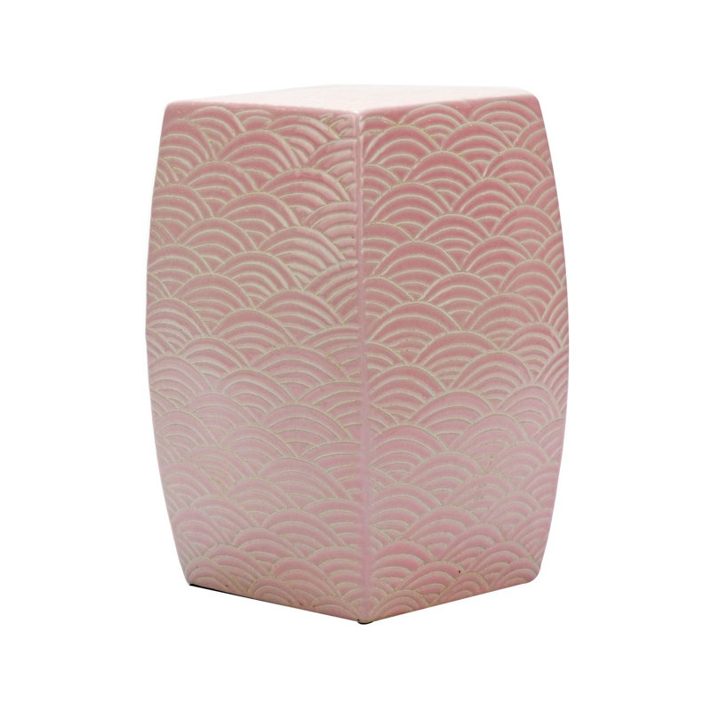 Tabouret de jardin carré wave, Rose
