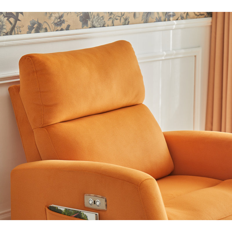 Fauteuil inclinable électrique en chenille de 33,9 po de large Alaine, Orange