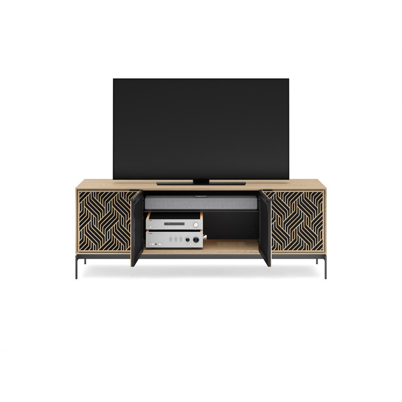 Elements - Cabinet with Console Base - Weave Door, Washed Oak