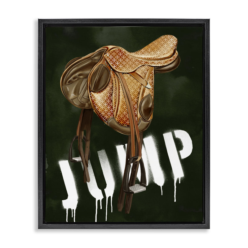 " Leather Saddle with Jump Spraypaint " Graphic Art Print, 31 x 25