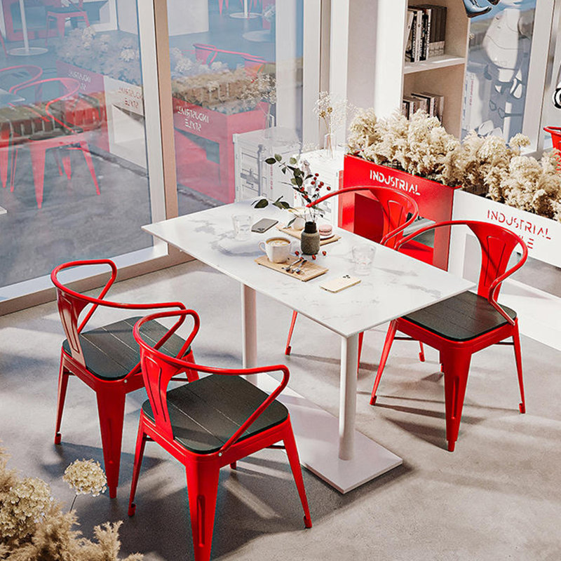 Ensemble de table et chaises de style industriel ensemble rectangulaire L 23,7 po x l 47,3 po, 5