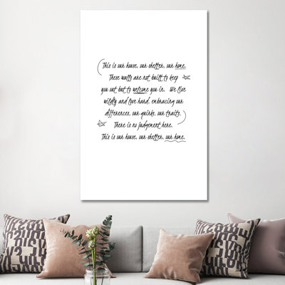 «Our Home» par The Native State - Art textuel sur toile tendue