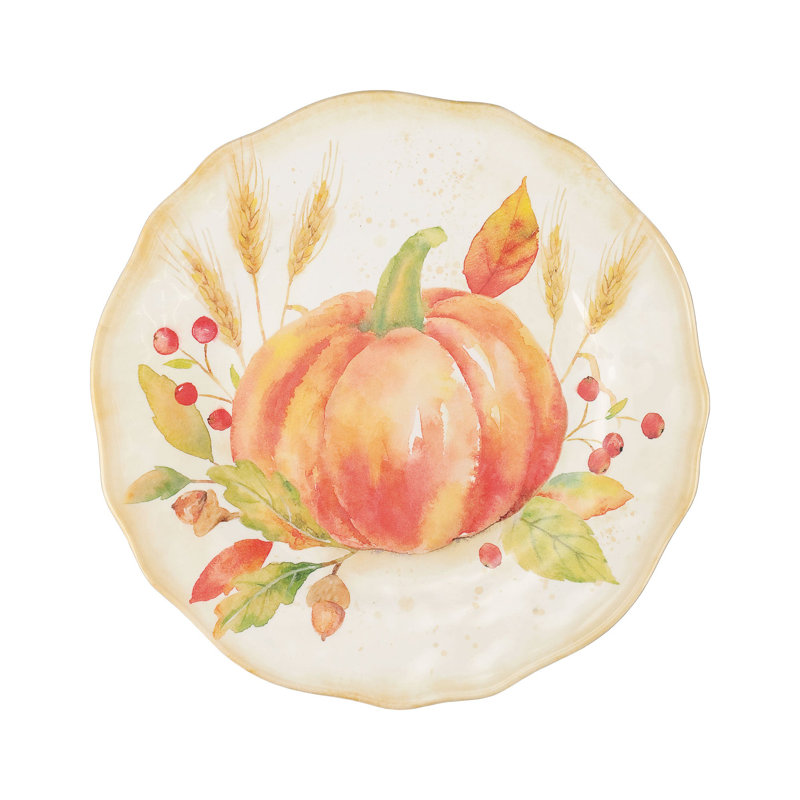 Harvest Pumpkin, 8 3/4" Melamine Plate S6