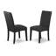 Ensemble de coin repas 3 pièces pour petits espaces comprenant une table de salle à manger ronde avec piédestal et 2 chaises Parsons en tissu de couleur noire, 30 po x 30 po, noir et cerise-349839942-349839994-349839999
