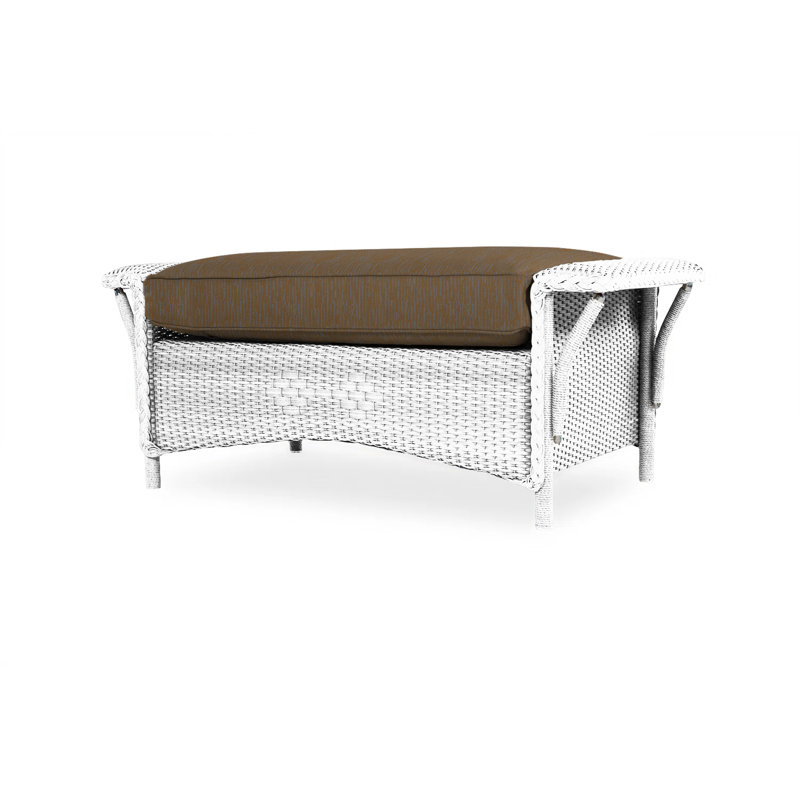 Nantucket Outdoor Ottoman, White, Beach Natural