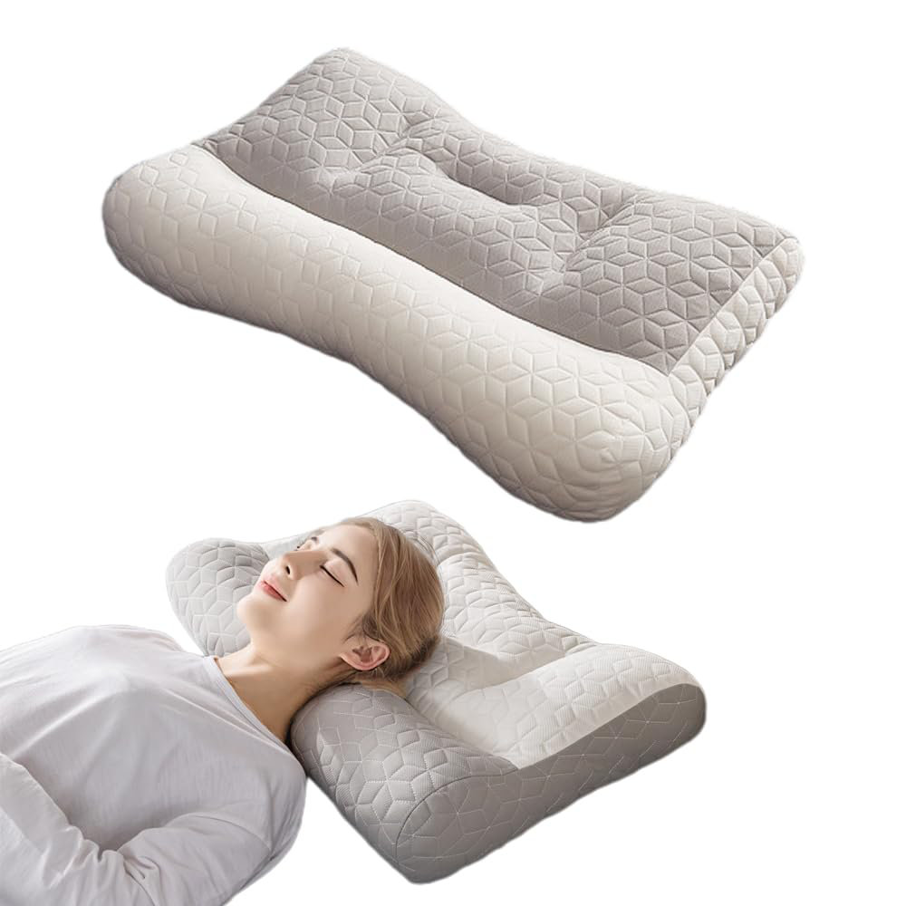Oreiller Ergonomique Mousse Mémoire Oreiller Cervical Ergonomique Mémoire De Forme - Soutien Dos Et Nuque - Housse Bambou Lavable Oreiller Hypoallergénique Bambou