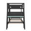 Structure de lit simple en bois avec lits superposés avec deux bureaux de jeu intégrés et connecteurs USB, comprend un organisateur de panneau perforé, une barrière de sécurité et une échelle-1091970123-1091970118