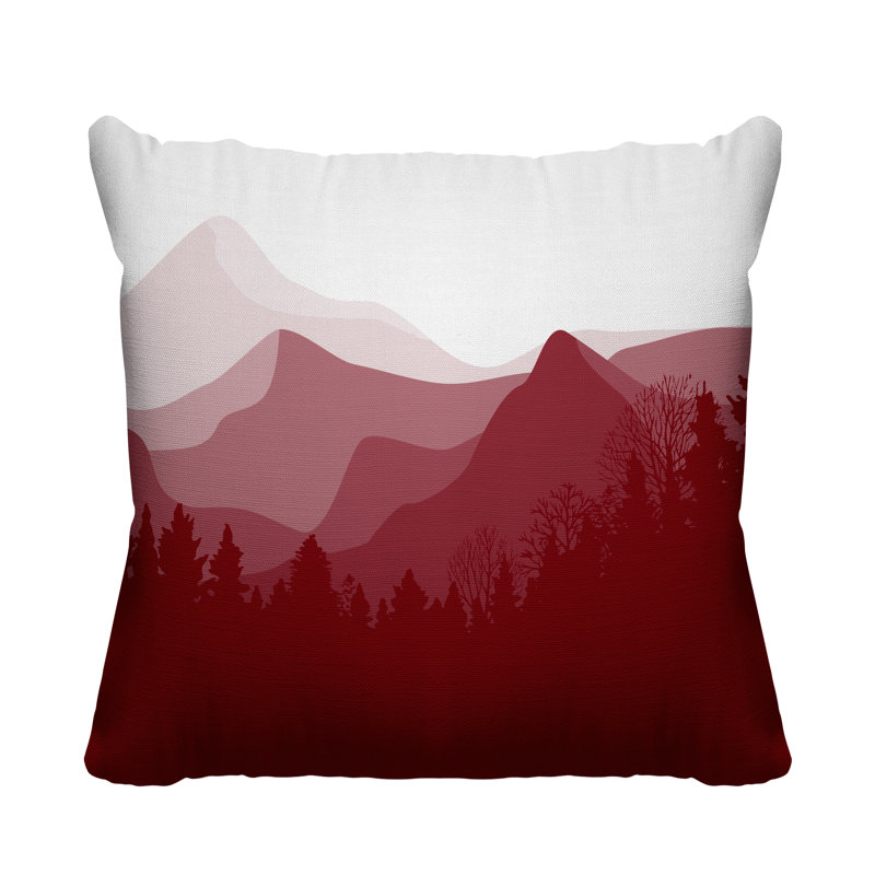 Andor Outdoor Reversible Throw Pillow, 17H" x 17W", Red