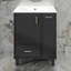 Meuble-lavabo 24 po avec lavabo en céramique, armoire de rangement avec tablette de rangement et tiroirs coulissants multifonctionnels à deux niveaux-2057159600