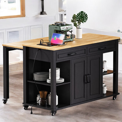 Îlot de cuisine avec table de salle à manger extensible