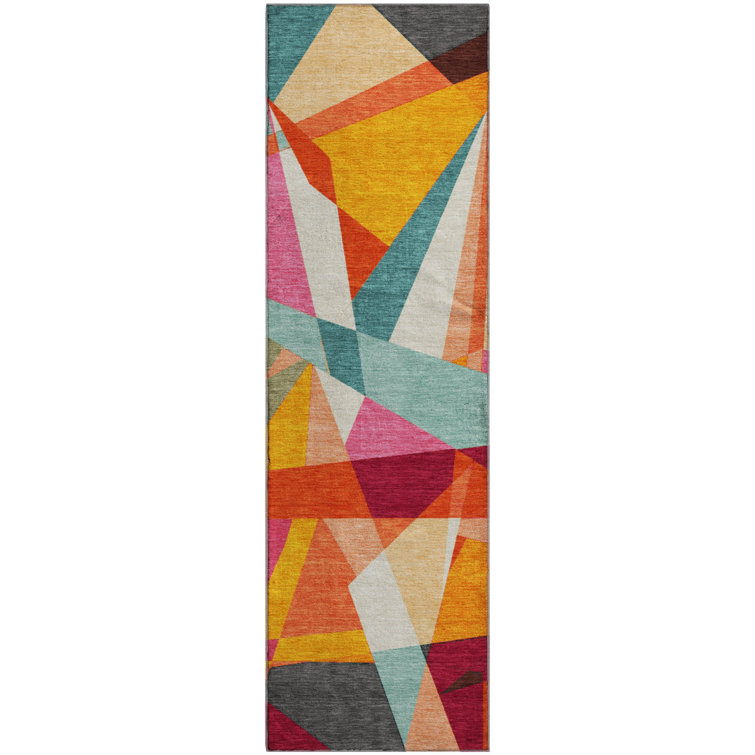 Premium Machine Washable Floyd AMF1609 Geometric Rug