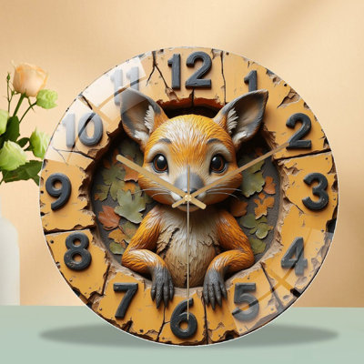 Horloge murale mignonne avec des feuilles de la nature - 12 po