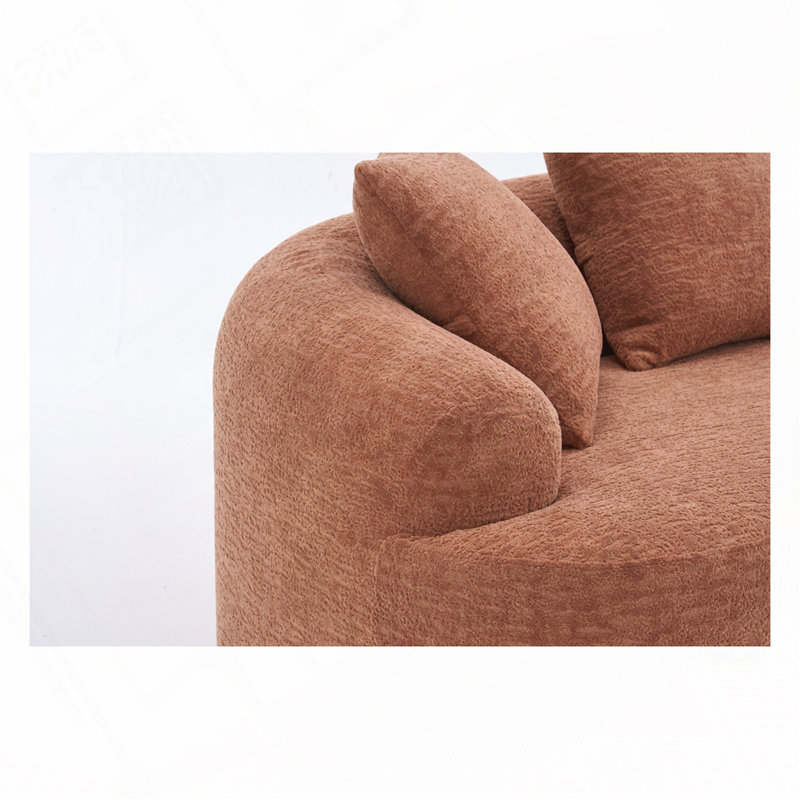 Canapé courbé en chenille, sans assemblage