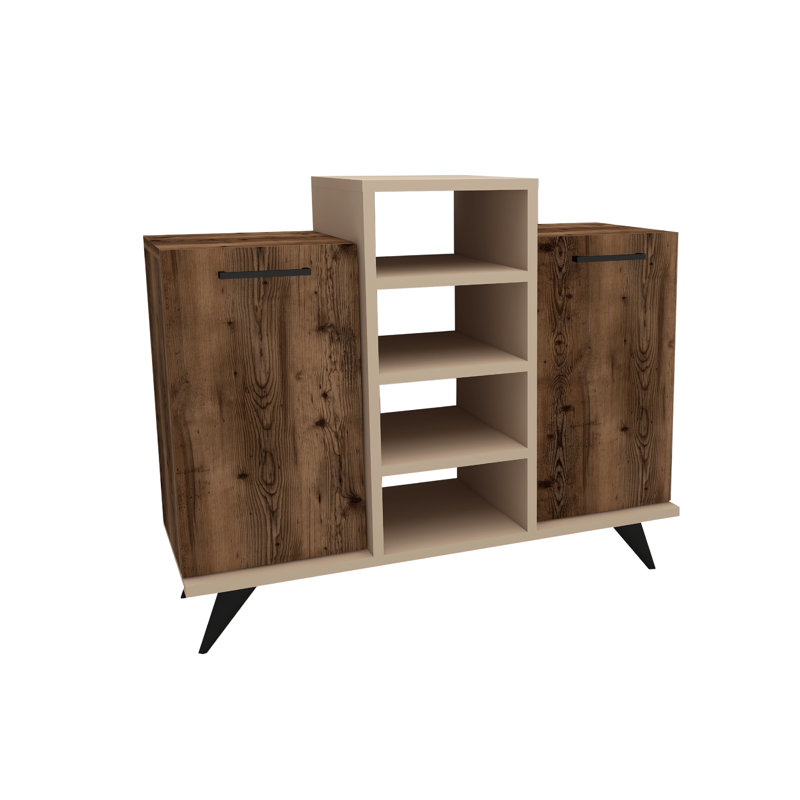 12 Pair Shoe Storage Cabinet, Brown/White