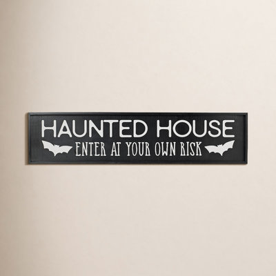 48 In. Wood Halloween Engraved Wall Sign