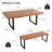 Modern Kitchen Dining Table Set, Mid-century Dining Table Set With Bench  For 4-6 Personal With Soild Legs-1655037815