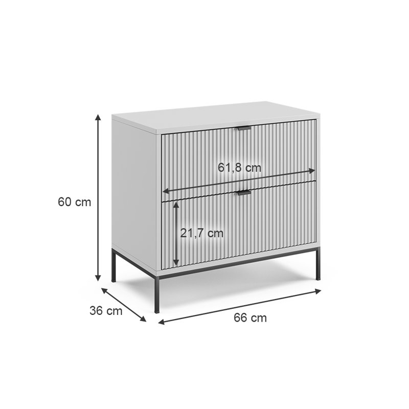 Rhauri 66cm W Manufactured Wood Bedside Table