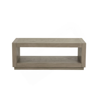 Table basse rectangulaire avec socle et tablette inférieure ouverte