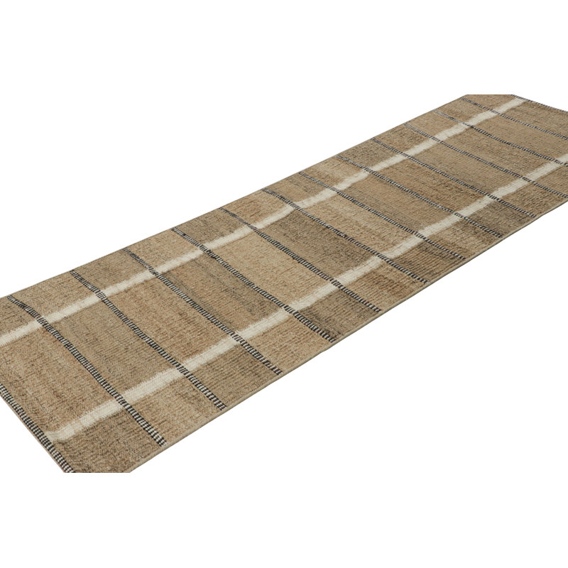 Scandinavian Wool Striped Area Rug, Runner 2'6" x 12'