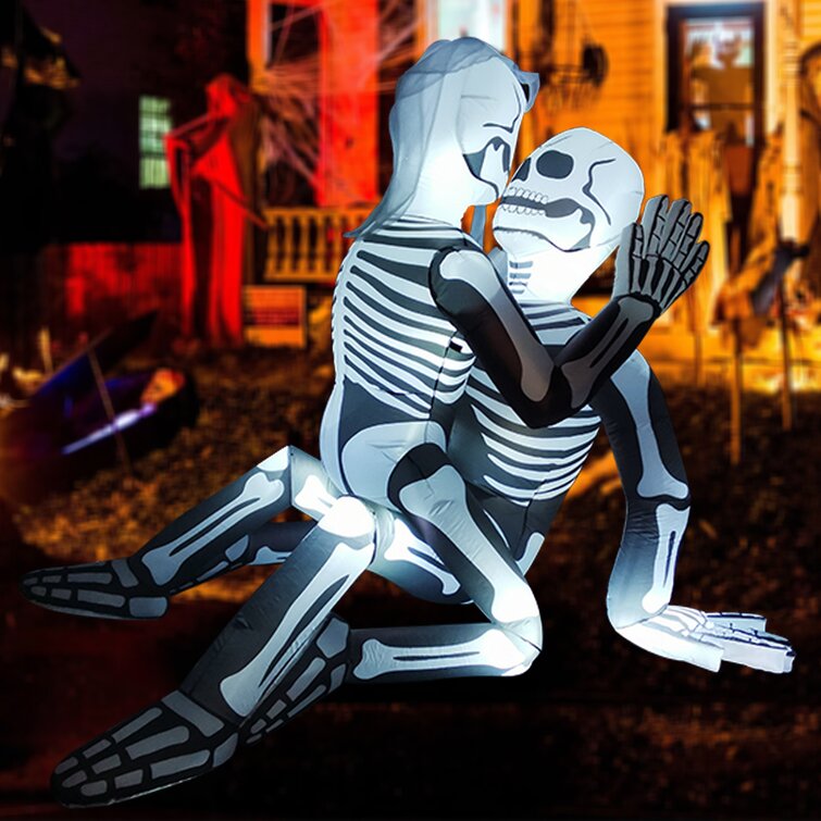 Halloween Inflatable 6FT Skeleton Couple Lovers Halloween Skeleton Decorations