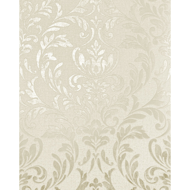 Azara Damask Luxury Textured Vinyl Damask Wallpaper, Natural