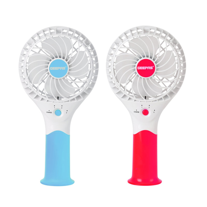 GEEPAS Rechargeable Fan | Mini Portable USB Handheld Fan for Home Office Travel Outdoor Personal Use | 3 Speed Settings 8Hr Run Time | Ultra Quiet Lightweight Air Circulator | 2 Year Warranty