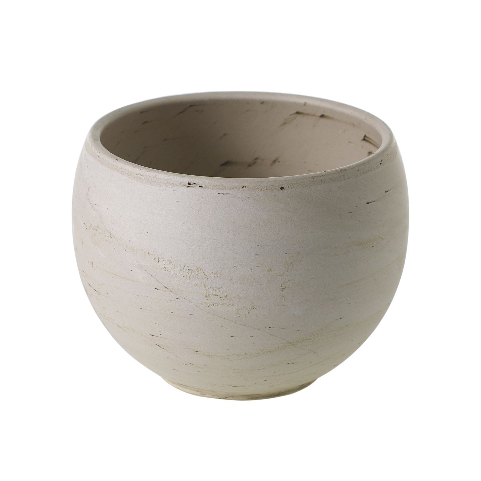 Handmade Ceramic Pot Planter, Tan, 3.5" H x 4.75" W x 4.75" D