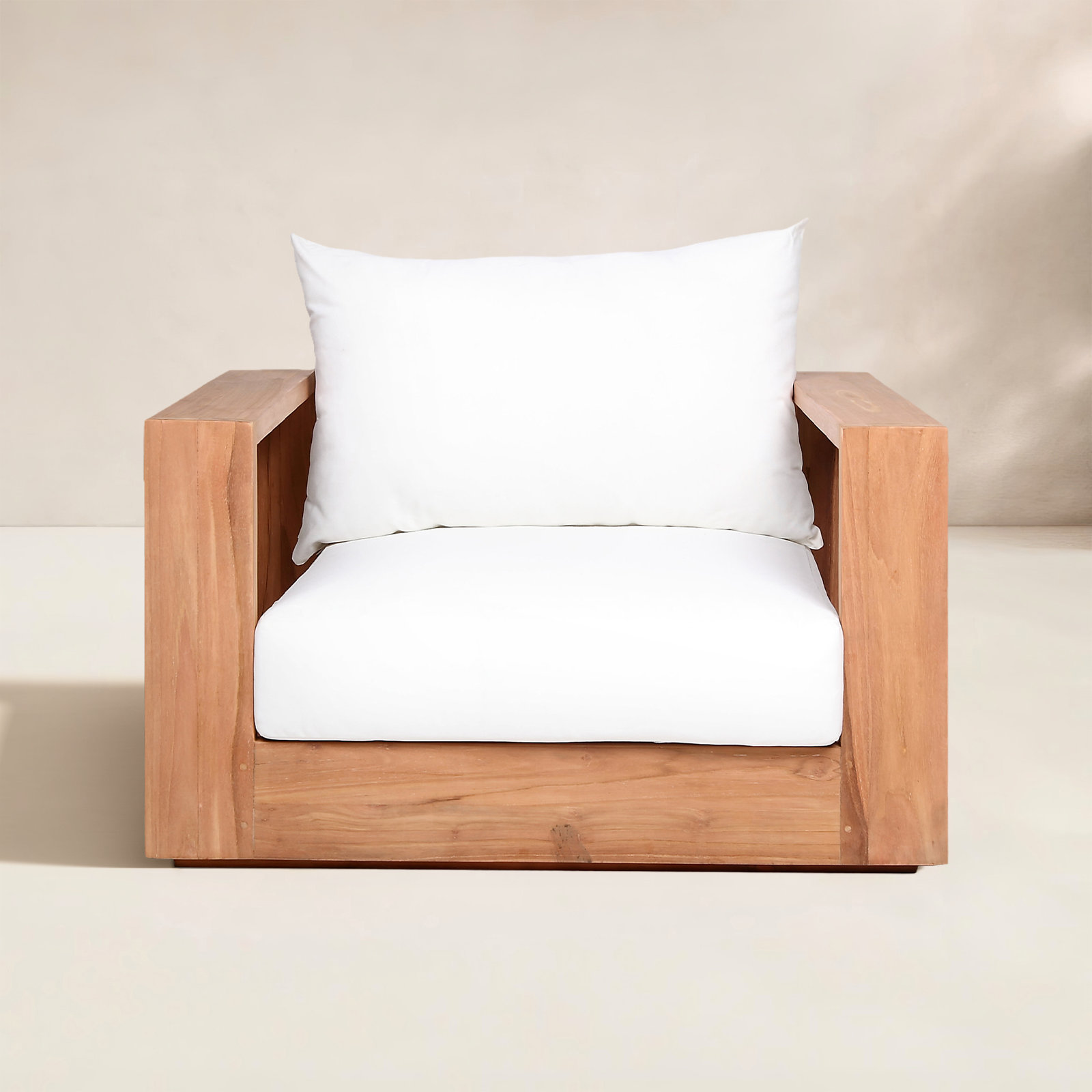 Tulum Teak Patio Lounge Chair, White