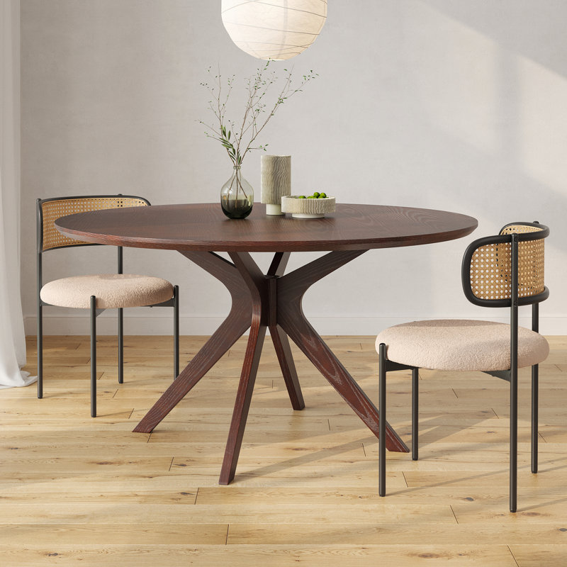 4 Person Round Dining Sets, Light Brown