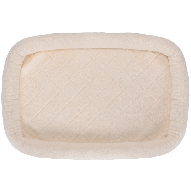 Faux Lambswool Crate Bolster Pet Bed, Extra Extra Large (30" W x 48" D x 4" H), Cream