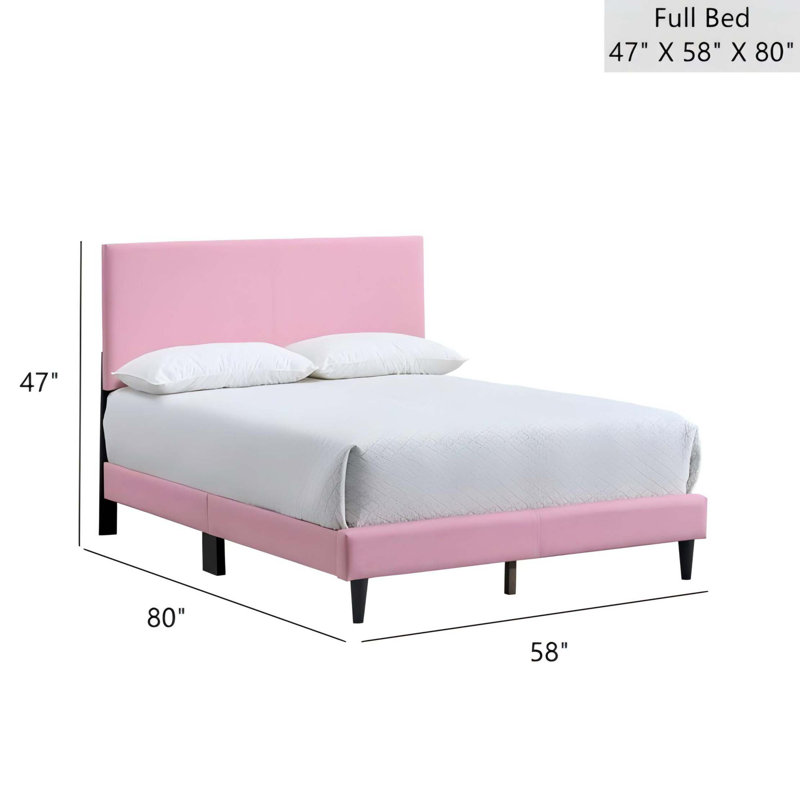 Lit Baron (matelas non inclus), Lit double, Rose