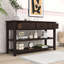 Console Exton Mid-Century avec tiroirs de rangement et tablettes ouvertes-325628260