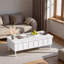 Table basse à plateau relevable avec plateau pliable, 2 tiroirs, compartiment de rangement dissimulé et pieds en métal-763440179