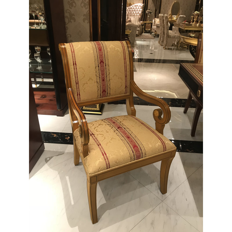 Chaise avec accoudoirs en coton Craighead, Noyer clair