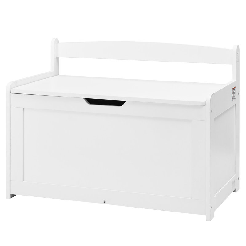 Kids Toy Storage Bench Wooden Toy Box Chest 32.68 x 17.91 x 24.02", White
