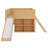 Functional Low Loft Bed With Slide And Built-In Shelves-1747412687