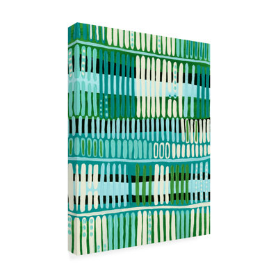 «Teal Motif I» par Regina Moore, reproduction sur toile sans cadre