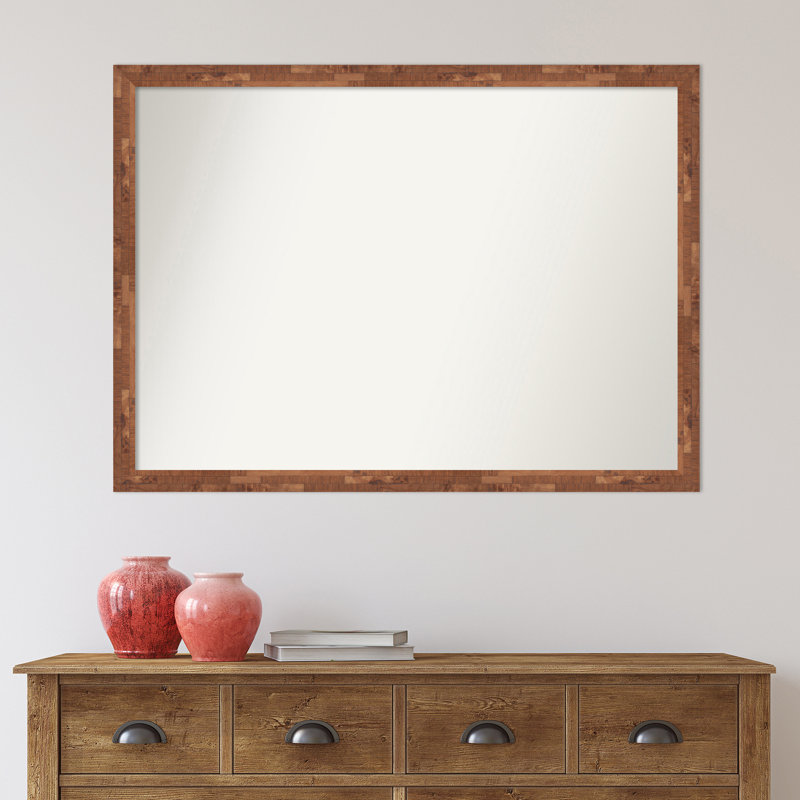Miroir mural en bois Isais Leavens, Brun patiné, 29,5 po x 40,5 po