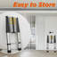 Échelle télescopique robuste de 14,5 pi, échelle extensible pliante en aluminium avec mécanisme de verrouillage, charge de 300 lb, portative pour le travail intérieur / extérieur
