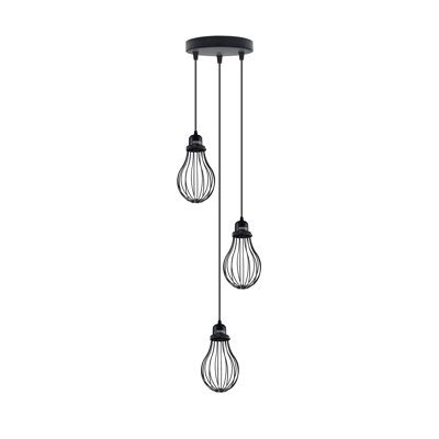 Bertrando 3 - Light Black Cluster Pendant