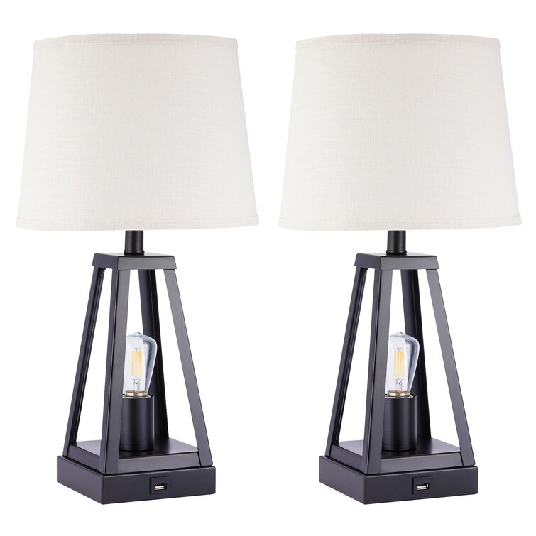 17 Stories Keio 21 Table Lamp Set with Night Light and USB & Reviews