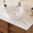 36'' Modern Wall-mounted Bathroom Vanity With 4 Drawers, Glossy Sintered Stone Countertop, White Round Ceramic Vessel Sink, Mdf Cabinet