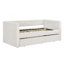 Twin Size Daybed,Upholstered Sofa Bed,The Bottom Pulls Out To Form A Bed,Plaid Corduroy Fabric-576347806