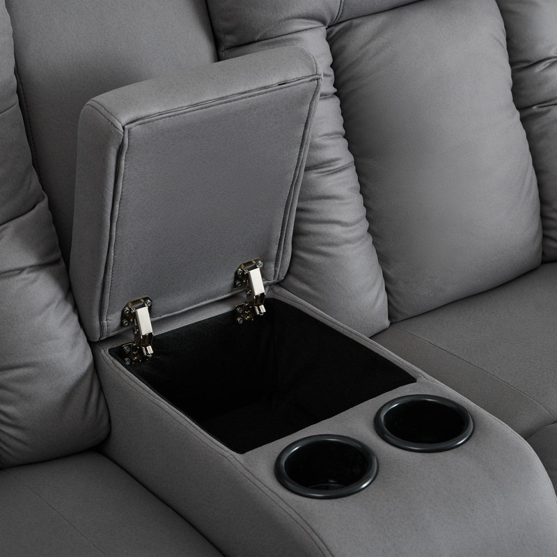 Andreaz 2 Seater Linen Reclining Sofa, Manual - Handle / Lever